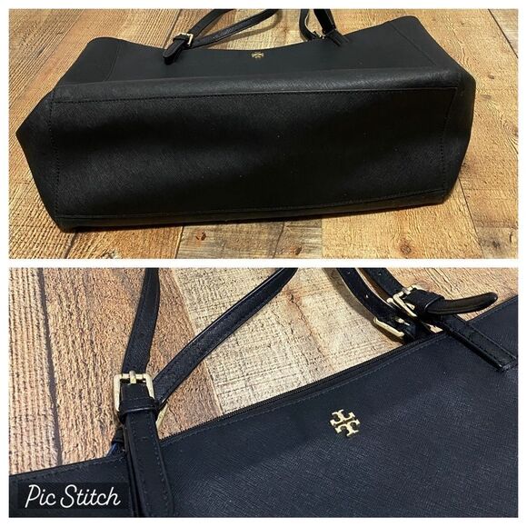 Tory Burch black saffiano Leather Robinson Tote - Picture 3 of 14